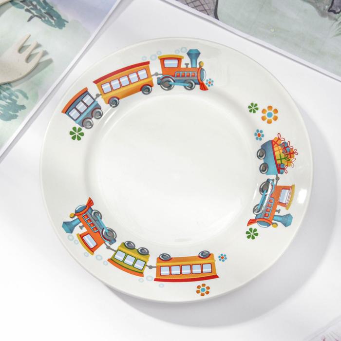 Тарелка мелкая 17,5 см "Паровозик", высота 2,6 см