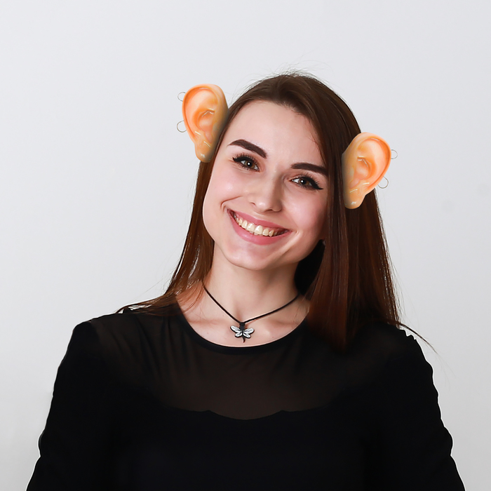 Уши на ободке с серьгами по краю