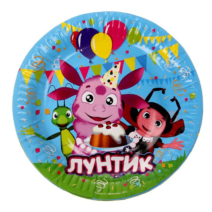 Набор тарелок "Лунтик", 18 см, 6 шт.