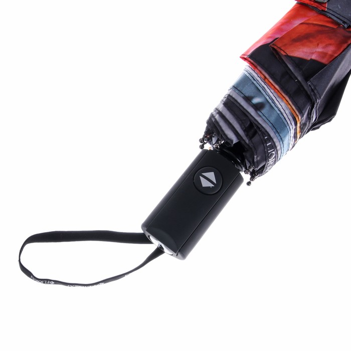 Зонт автоматический "Капли на листьях", R=58см, разноцветный