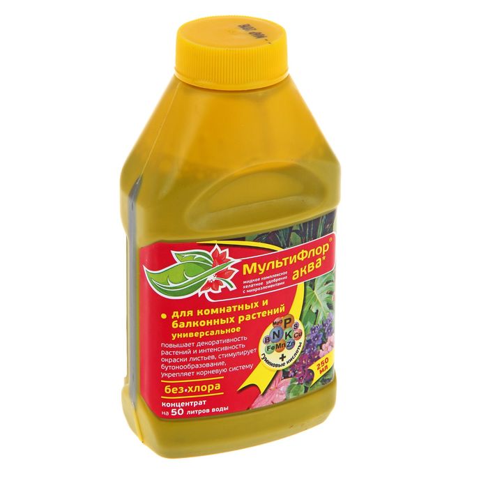 Удобрение Мультифлор Аква универсальное, для комнатных и балконных, 250 мл