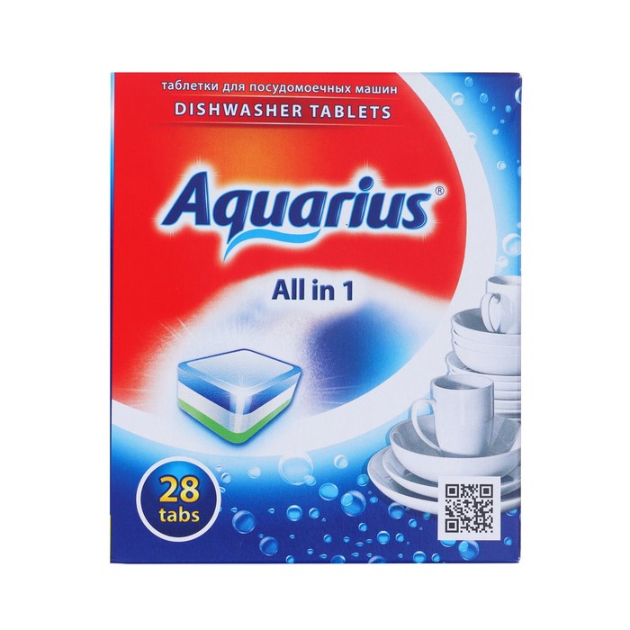 Таблетки для посудомоечных машин Aquarius All in1, 28 шт. таблетки для посудомоечных машин aquarius ad1260