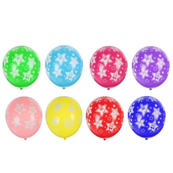 Шар латексный 14" "Улыбка звезды", пастель, набор 25 шт., цвета МИКС