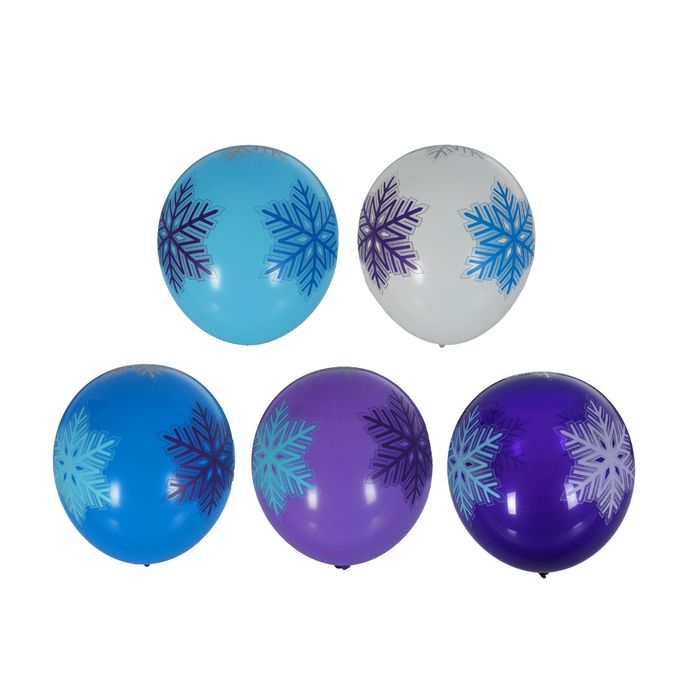 Шар латексный 14" "Снежинка", набор 25 шт., цвета МИКС
