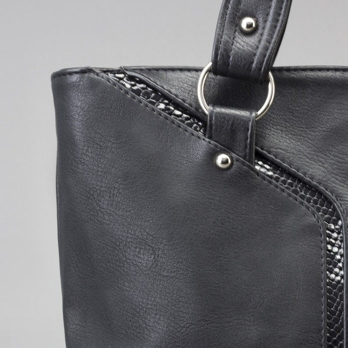 Сумка женская на молнии, 2 отдела, 1 наружный карман, чёрная