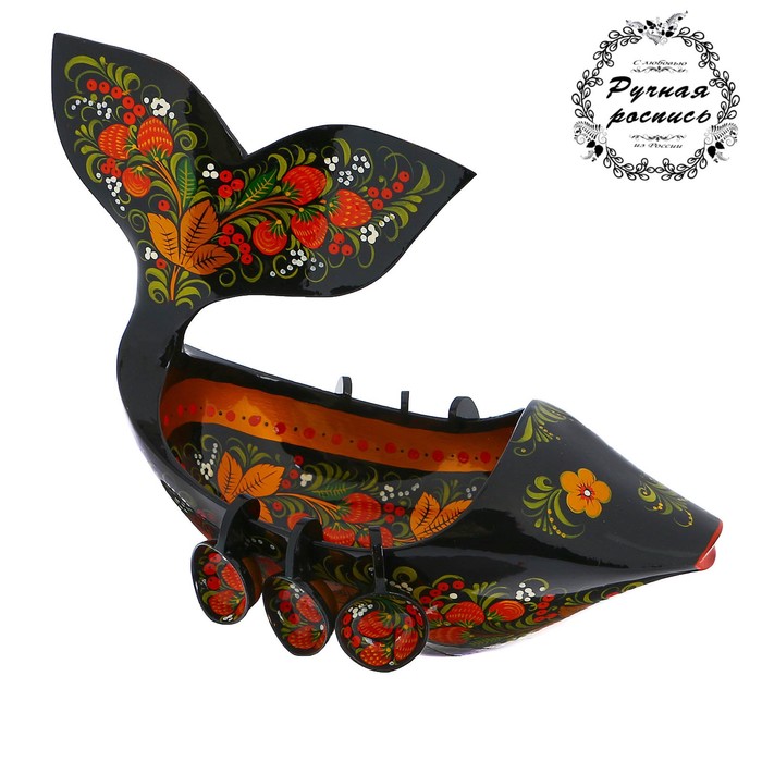 Ковш «Кит», 6 черпаков, хохлома