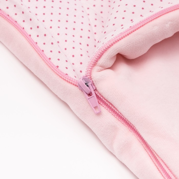 Конверт ясельный утепленный на молнии, цвет светло-розовый 40-8502
