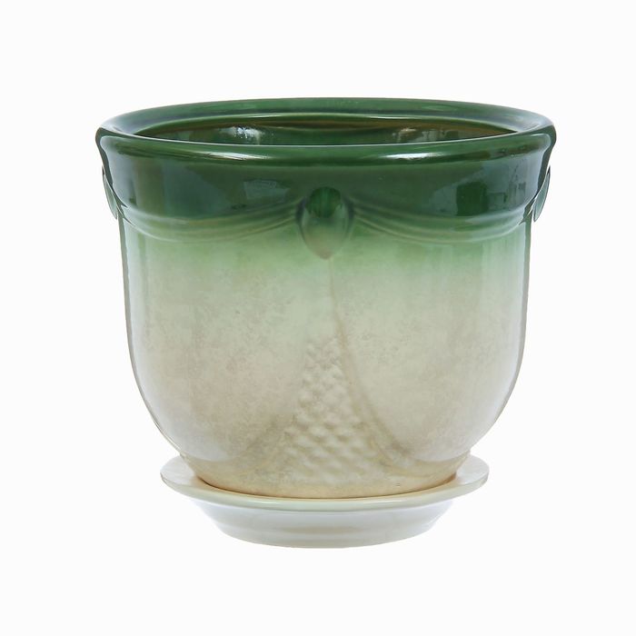 Кашпо "Аква" зелёно-белое 4 л