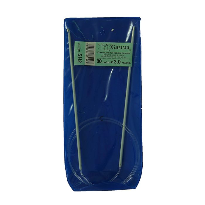 Крючок для вязания, металлический, циркулярный, d=3мм, 80см