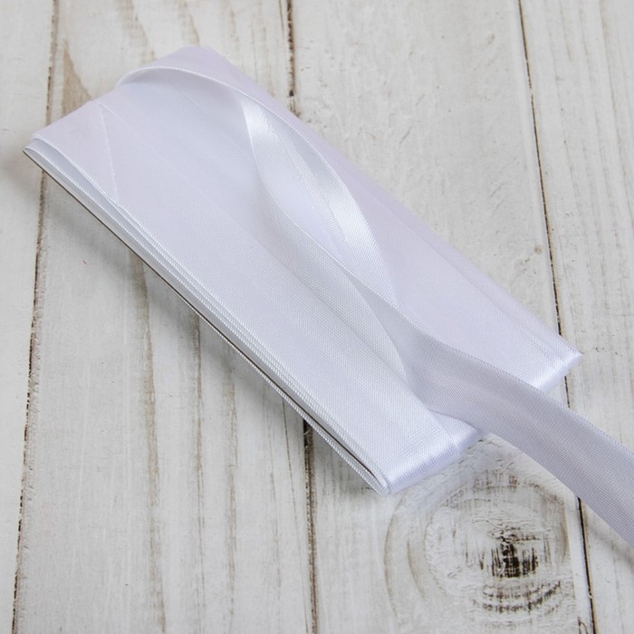 Косая бейка, ширина 15±2мм, 5,4±0,1м, цвет белый