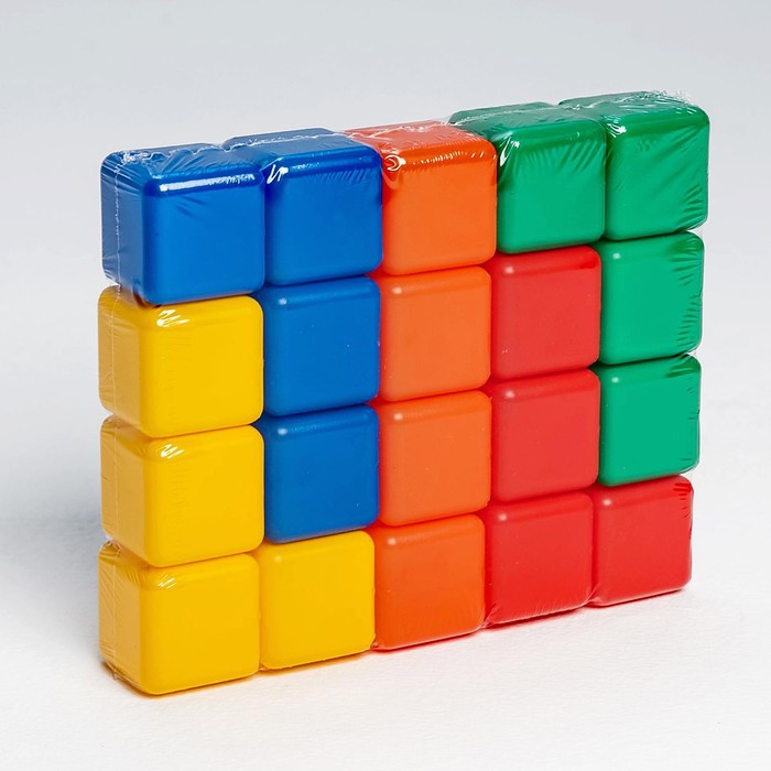 Набор цветных кубиков, 20 штук, 4 × 4 см