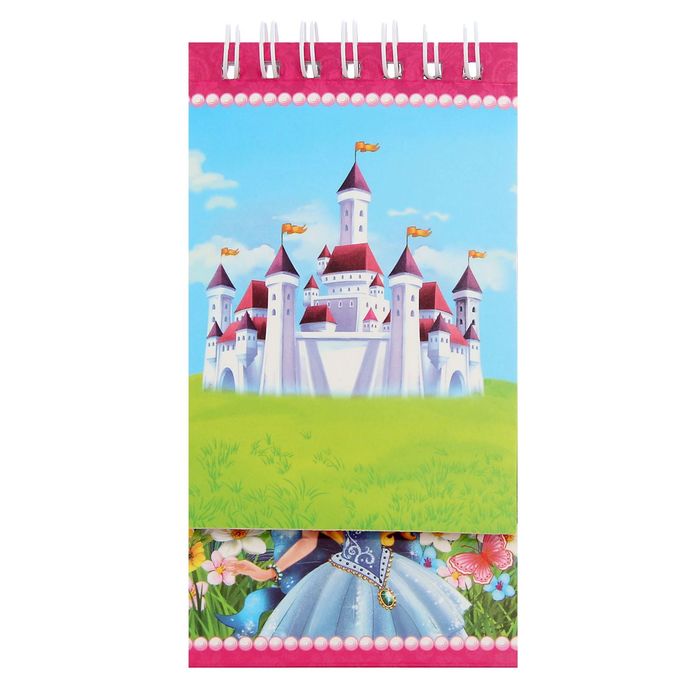 Блокнот на гребне с фигурным отворотом "Принцесса", 30 листов