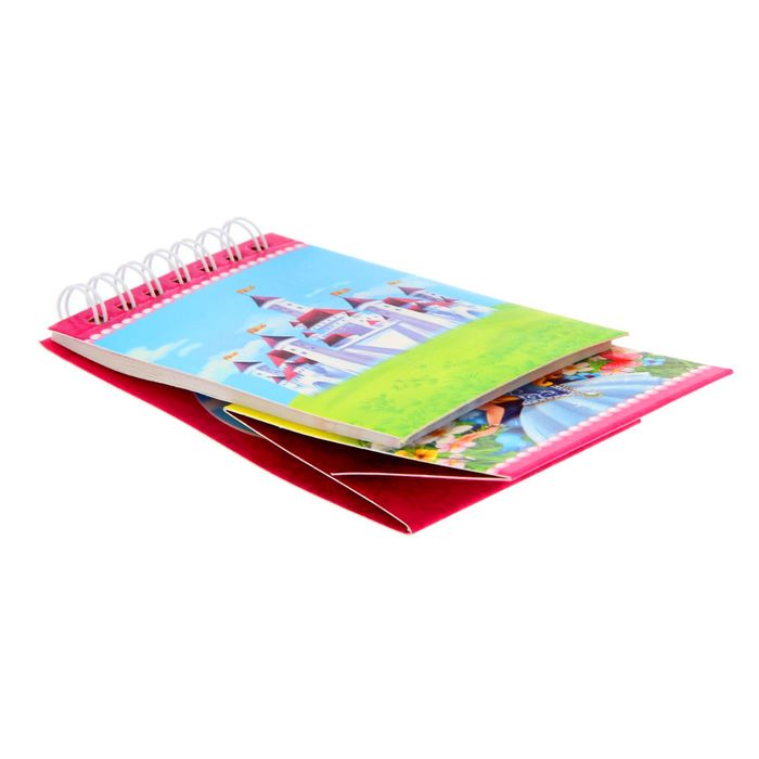 Блокнот на гребне с фигурным отворотом "Принцесса", 30 листов