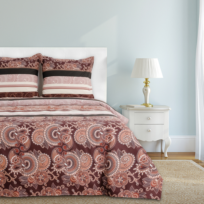 Постельное бельё "Этель" евро Соната 200х217 см, 220х240 см, 70х70 см - 2 шт., 100% хлопок, бязь 125 г/м²