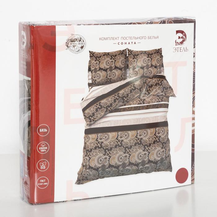Постельное бельё "Этель" евро Соната 200х217 см, 220х240 см, 70х70 см - 2 шт., 100% хлопок, бязь 125 г/м²