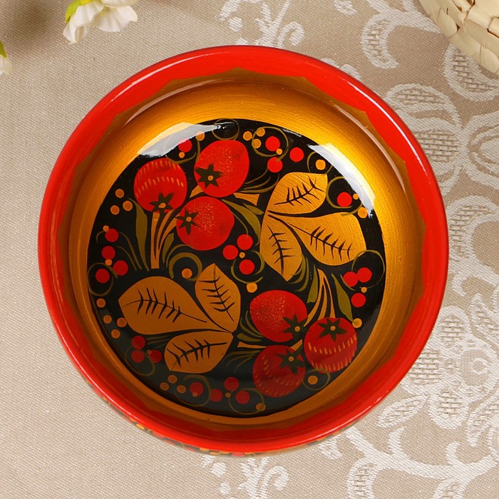 Конфетница «Ягодка», 15×15 см, хохлома