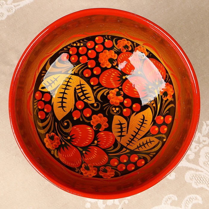 Фруктовница «Вазочка», 16,5×15 см, хохлома