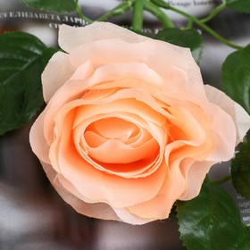Цветы искусственные "Уральская роза" персиковый 45 см от Сима-ленд