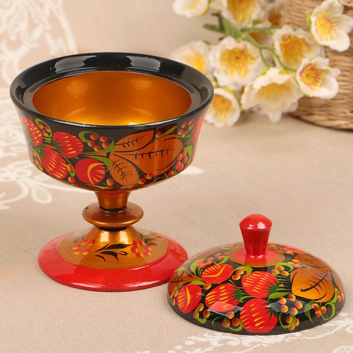 Сахарница на ножке «Хохлома»