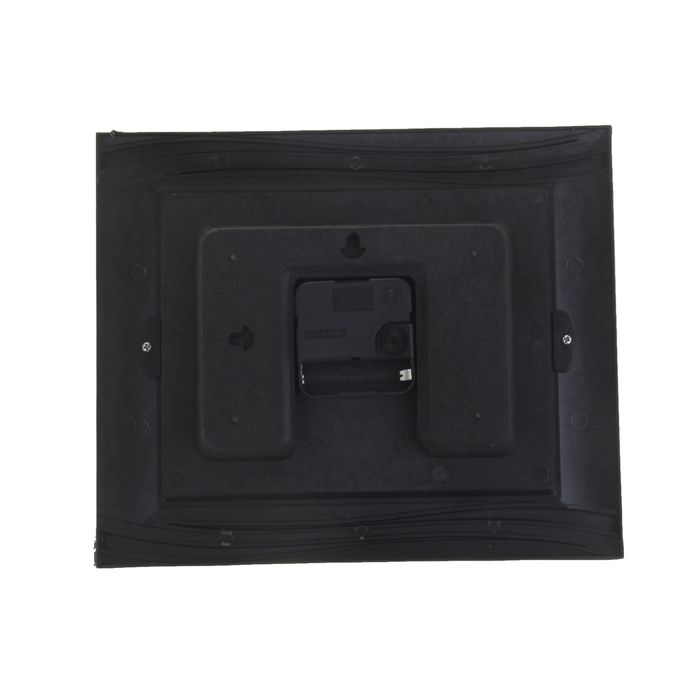 Часы настенные прямоугольные "Волна", 2 держателя, циферблат белый, рама чёрная