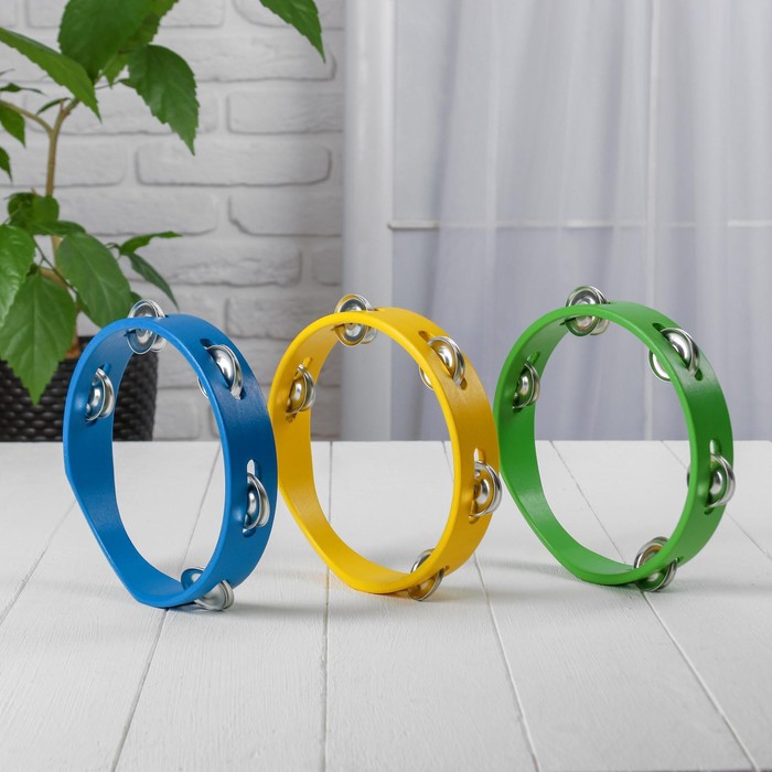 Игрушка музыкальная Бубен простой средний МИКС