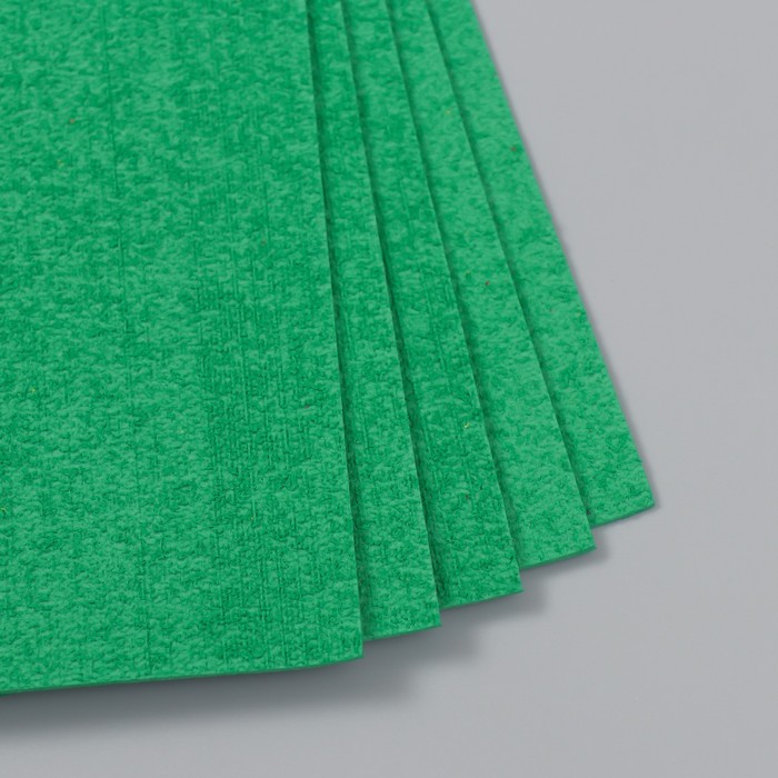 Фоамиран махровый "Изумруд" 2 мм (набор 5 листов) формат А4