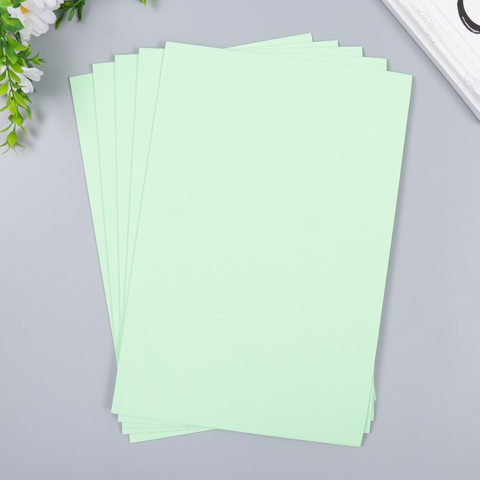 Фоамиран "Светлый салат" 2 мм (набор 5 листов) формат А4