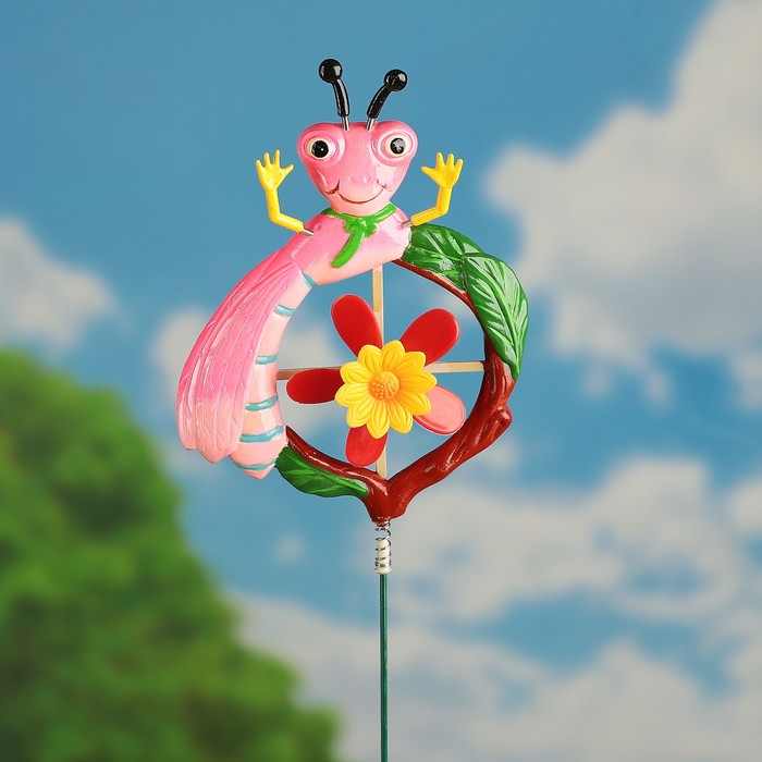 Декоративный штекер "Насекомое с цветочком" микс