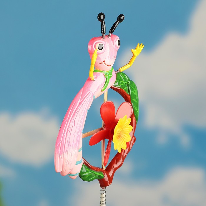 Декоративный штекер "Насекомое с цветочком" микс