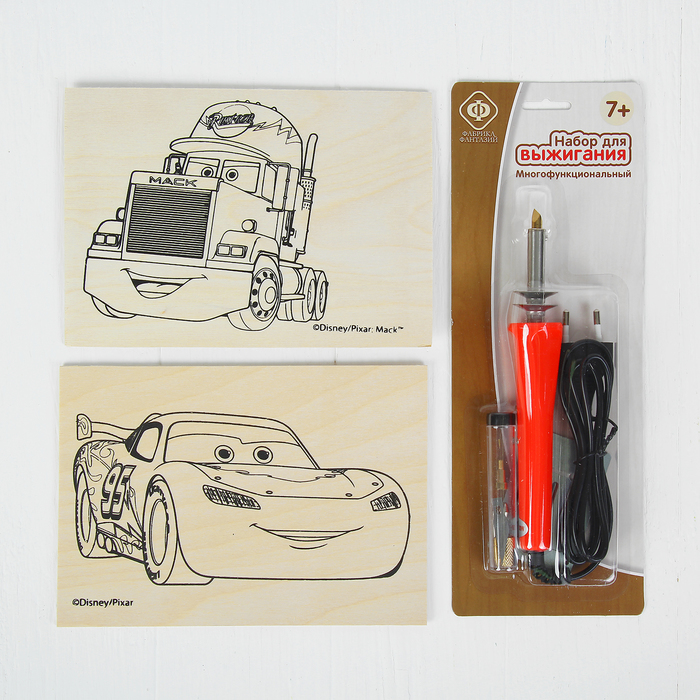 Набор для выжигания по дереву "Disney. Тачки: Маквин и Мак" с рисунком