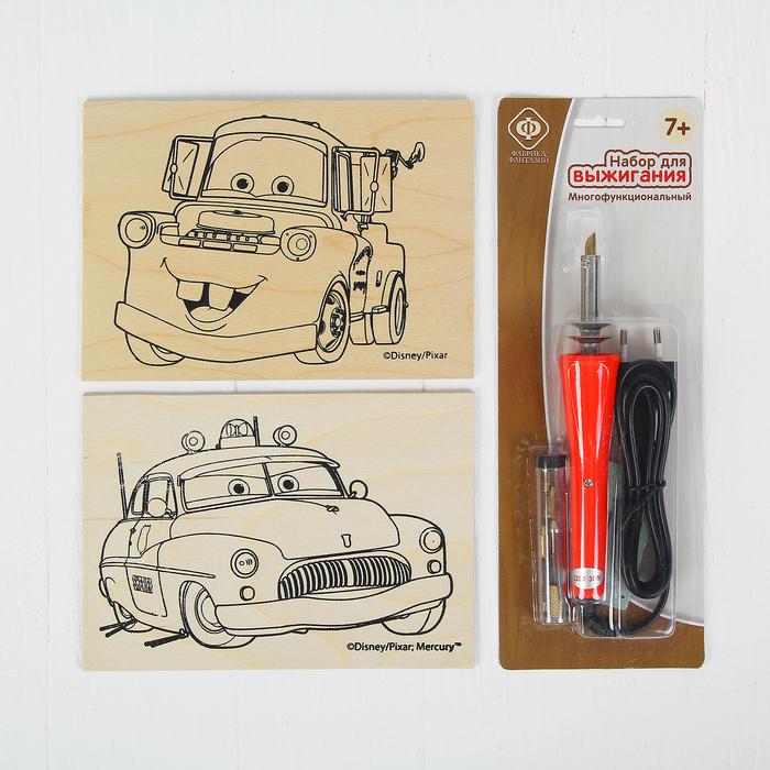 Набор для выжигания по дереву "Disney. Тачки: Шериф и Мэтр"