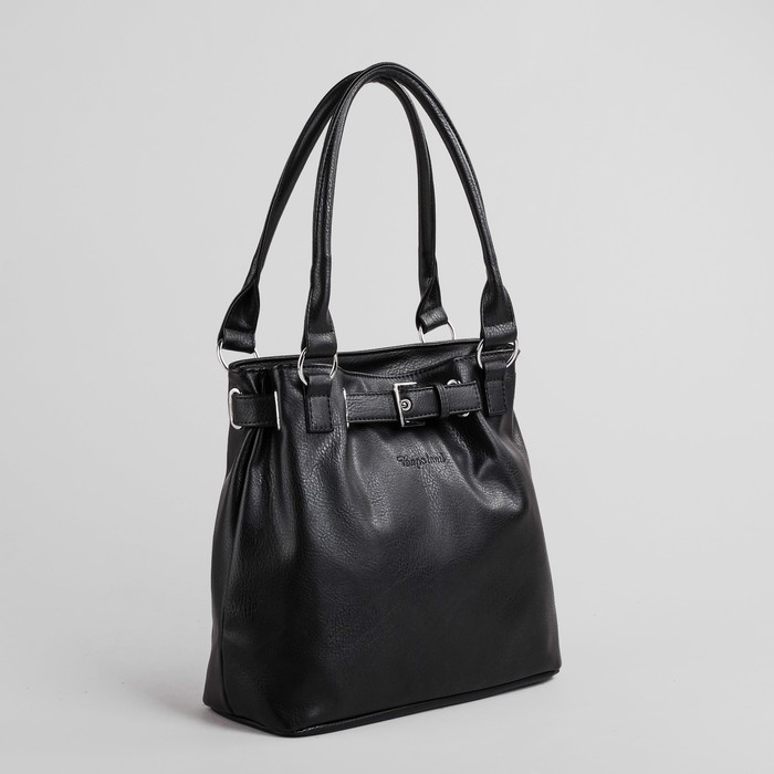 Сумка женская на молнии, 1 отдел, 1 наружный карман, чёрная