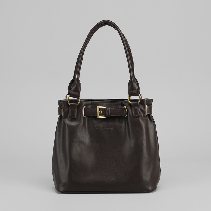 Сумка женская на молнии, 1 отдел, 1 наружный карман, коричневая