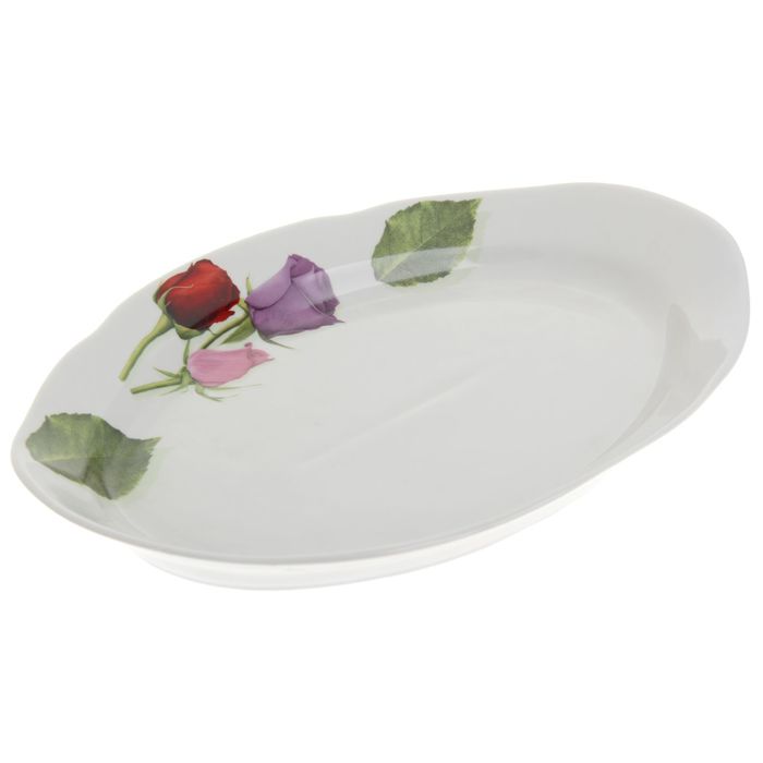 Блюдо овальное 33 см "Королева цветов"