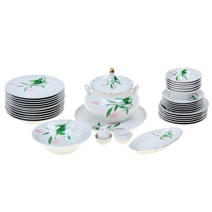 Сервиз столовый "Бутон", 37 предметов, 4 вида тарелок