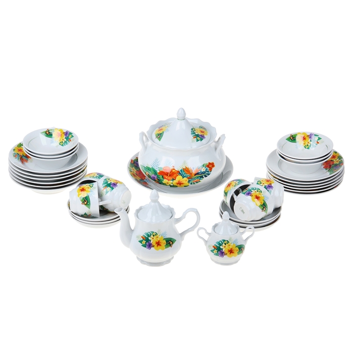 Набор столовой посуды "Райский остров", 34 предмета