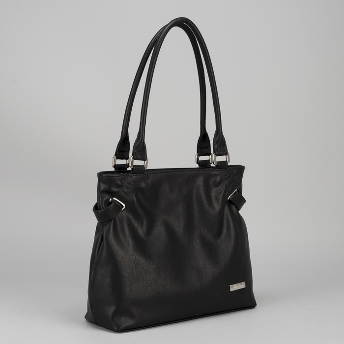 Сумка женская на молнии, 1 отдел, 1 наружный карман, чёрная