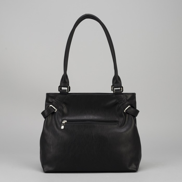 Сумка женская на молнии, 1 отдел, 1 наружный карман, чёрная