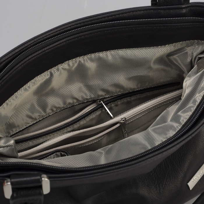 Сумка женская на молнии, 1 отдел, 1 наружный карман, чёрная