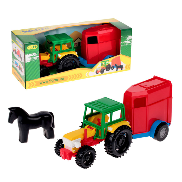 Трактор с прицепом и фигуркой, МИКС