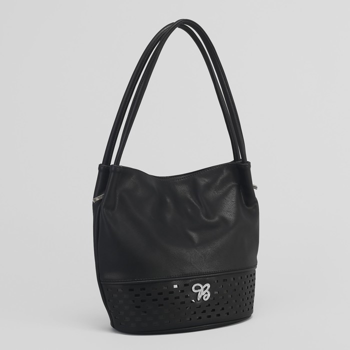 Сумка женская на молнии, 1 отдел, 1 наружный карман, чёрная