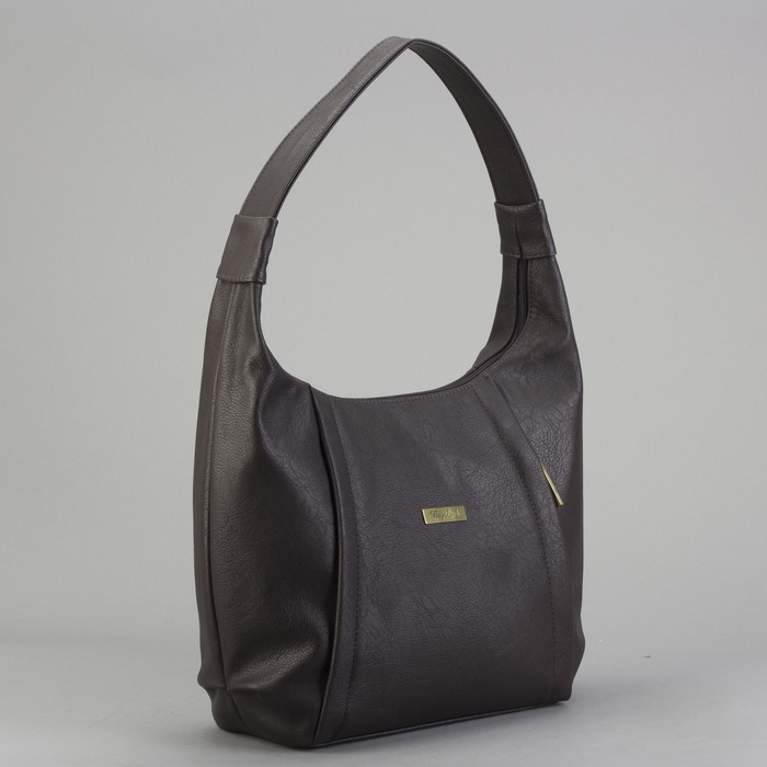 Сумка женская на молнии, 1 отдел, 2 наружный карман, коричневая