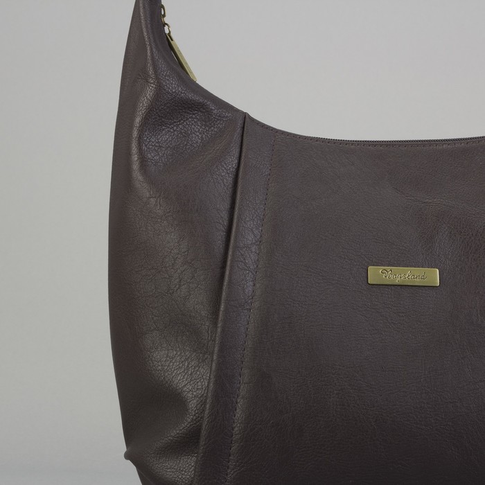 Сумка женская на молнии, 1 отдел, 2 наружный карман, коричневая