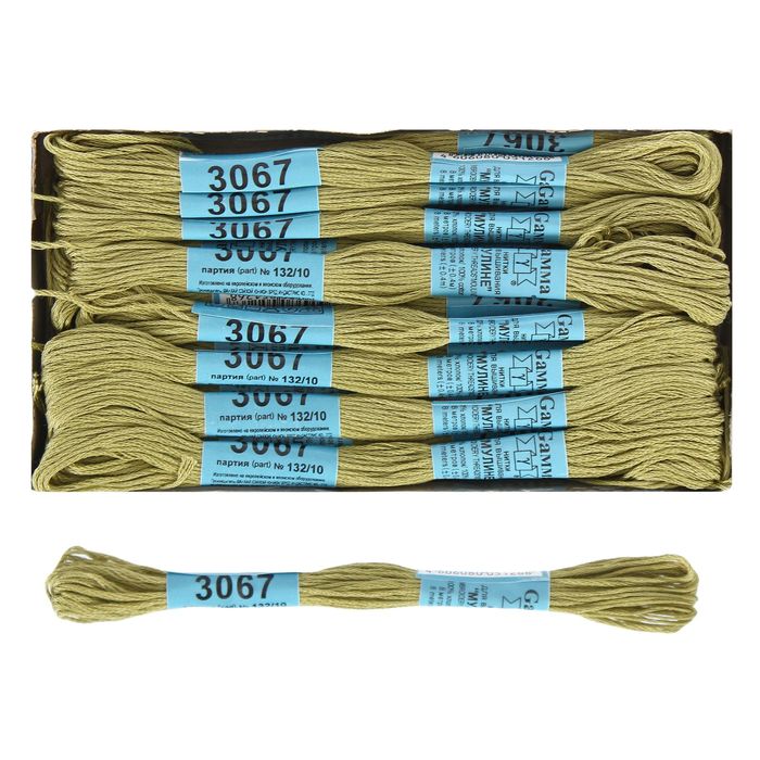 Мулине, №3067, 8±1м, цвет хаки-оливковый