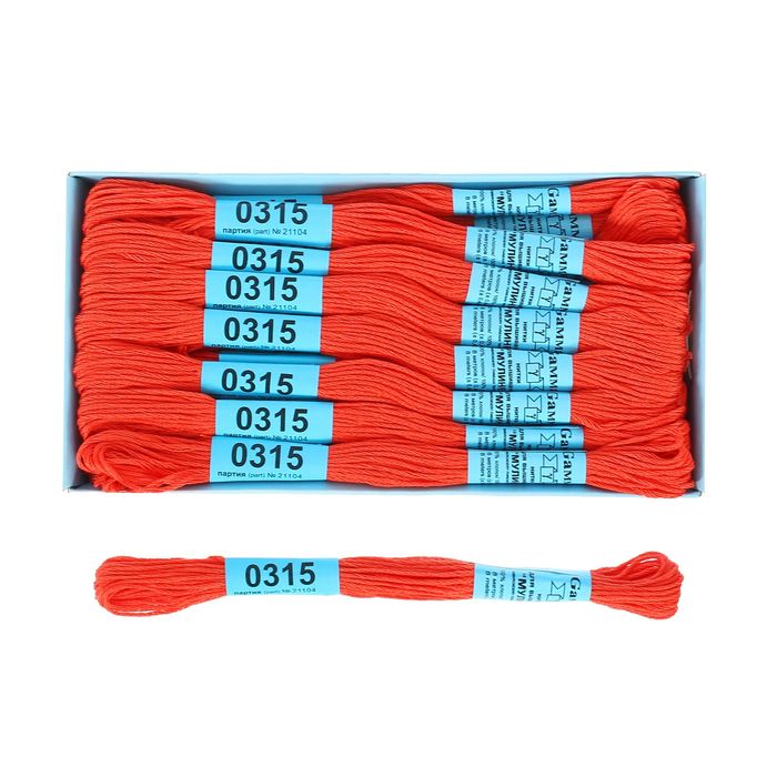 Мулине, №0315, 8±1м, цвет красно-оранжевый