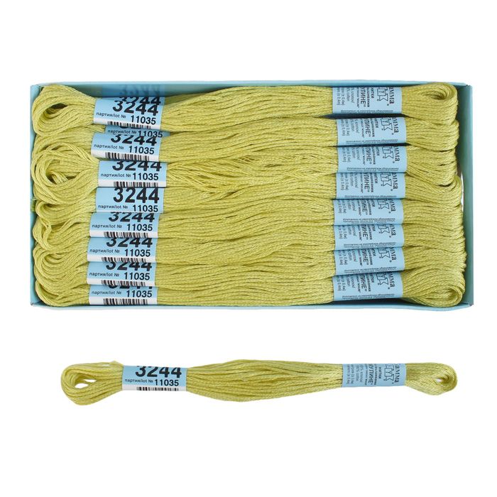 Мулине, №3244, 8±1м, цвет бледно-салатовый
