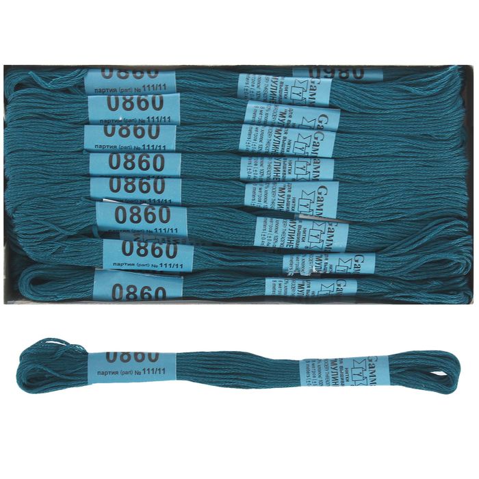 Мулине, №0860, 8±1м, цвет тёмно-тёмно-морская волна