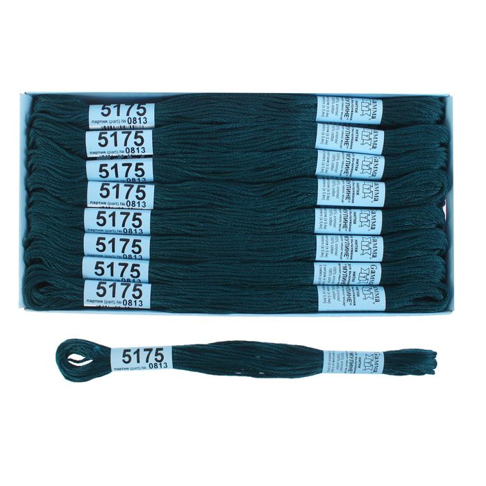 Мулине, №5175, 8±1м, цвет тёмный морская волна