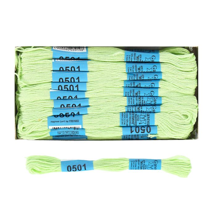 Мулине, №0501, 8±1м, цвет светло-салатовый