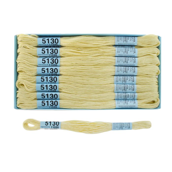 Мулине, №5130, 8±1м, цвет бледно-жёлтый